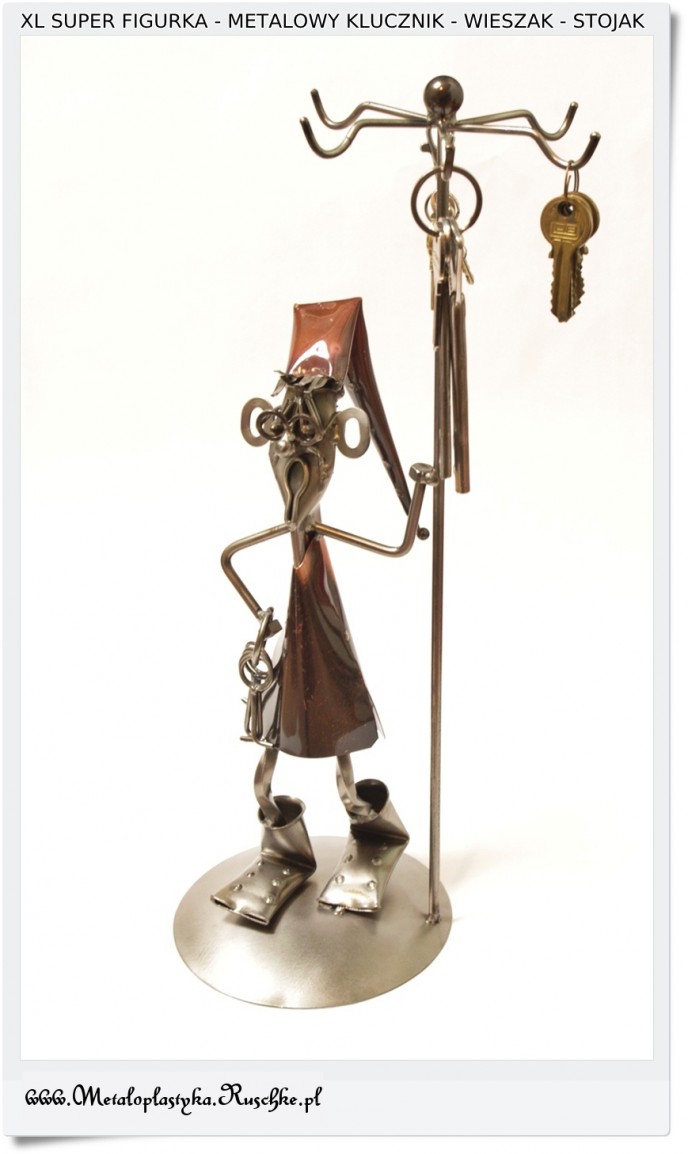Metalowa duża użytkowa figurka Śpioch - Świecznik kaganek