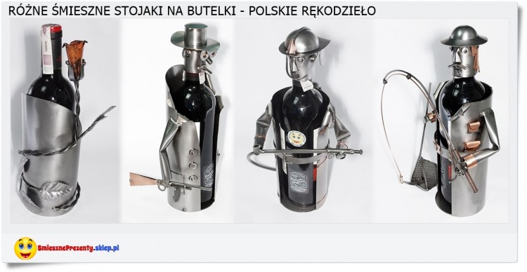 Śmieszne stojaki na butelkę wina Polskie rękodzieło