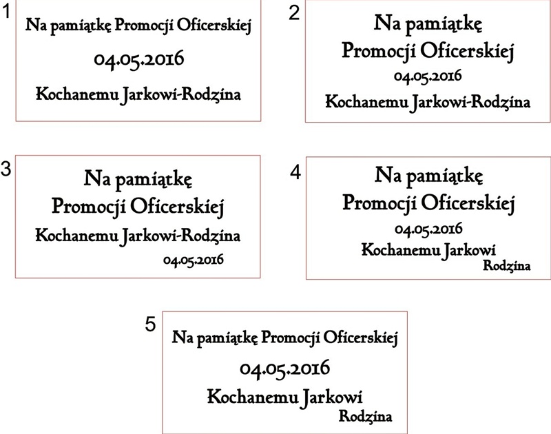 prezent z okazji promocji oficerskiej