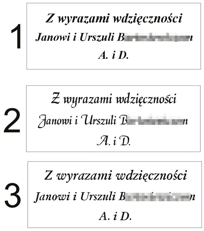 Prezent z wygrawerowanymi podziękowaniami